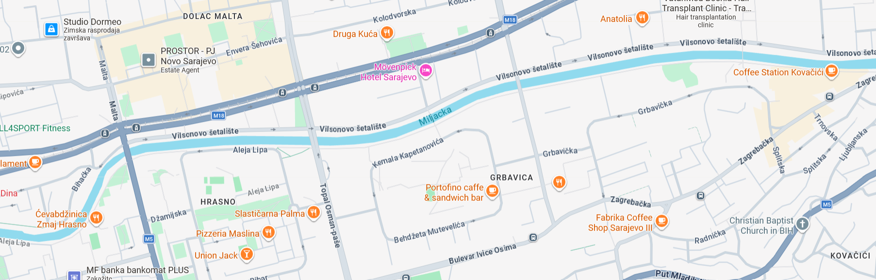 Lokacija na mapi – Sarajevo